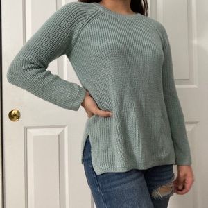 F21 soft blue teal knit sweater